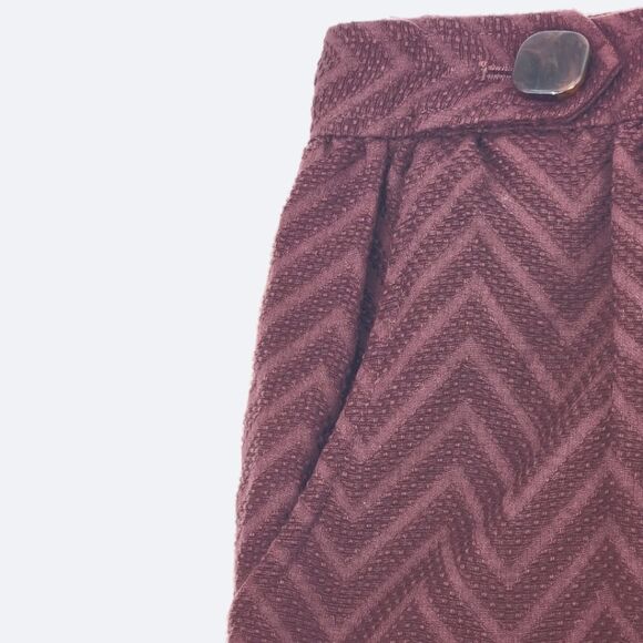 Milly of New York Textured Chevron Pattern A-Line Skirt w/ Pockets Womens Size 6 - Picture 3 of 10